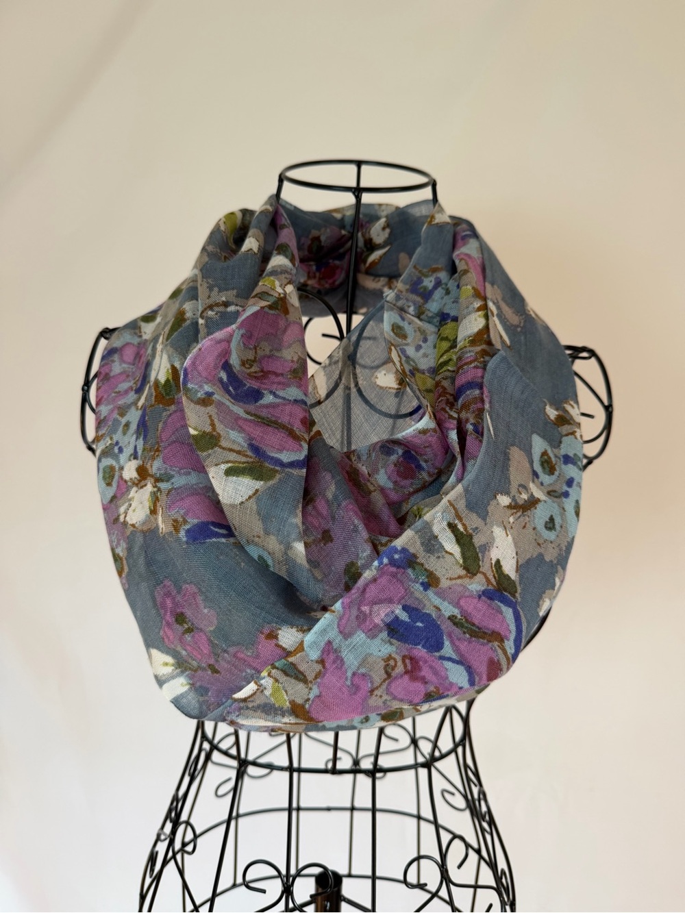 J. Jill Floral Infinity Scarf in Blue, Purple and Green